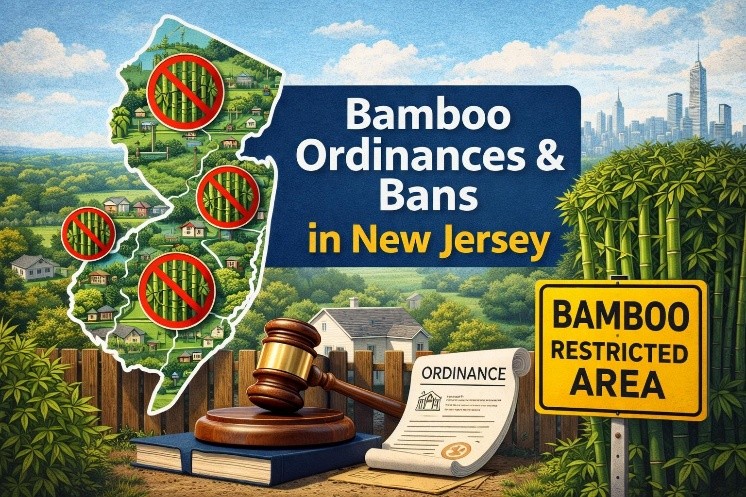 New Jersey bamboo ordinances map showing restricted areas and bamboo removal compliance laws